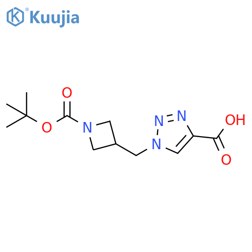 1-((1-(tert-butoxycarbonyl)azetidin-3-yl)methyl)-1H-1,2,3-triazole-4-carboxylic acid structure