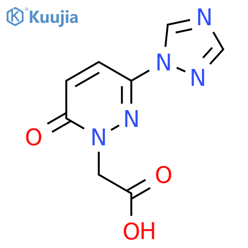 2-[6-Oxo-3-(1H-1,2,4-triazol-1-yl)-1,6-dihydropyridazin-1-yl]acetic acid structure