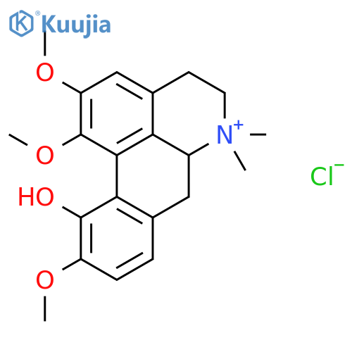 4H-Dibenzo[de,g]quinolinium,5,6,6a,7-tetrahydro-11-hydroxy-1,2,10-trimethoxy-6,6-dimethyl-, chloride, (S)-(9CI) structure