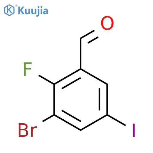 3-Bromo-2-fluoro-5-iodobenzaldehyde structure