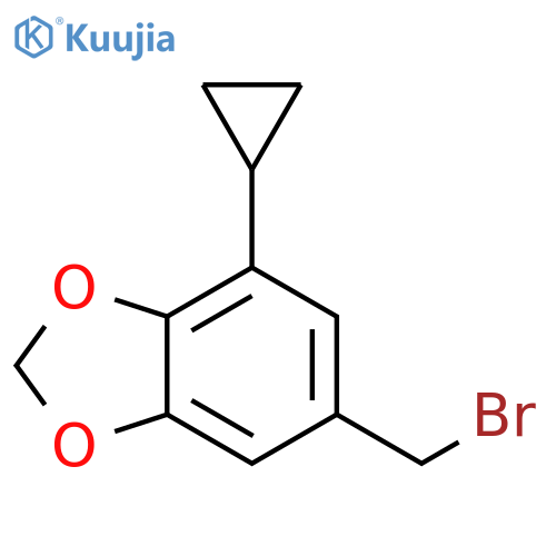 6-(bromomethyl)-4-cyclopropyl-1,3-dioxaindane structure
