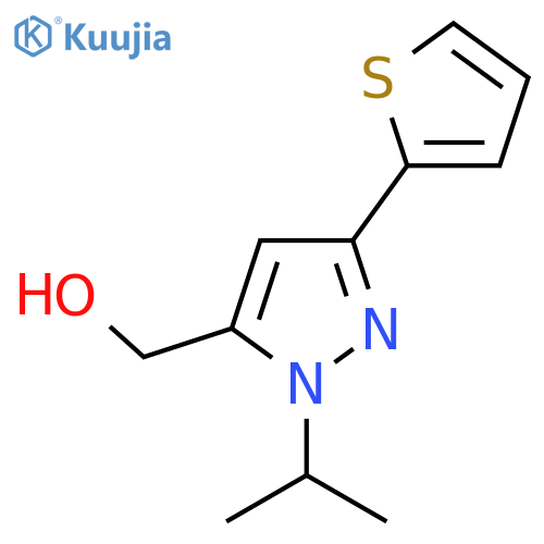 (1-isopropyl-3-(thiophen-2-yl)-1H-pyrazol-5-yl)methanol structure