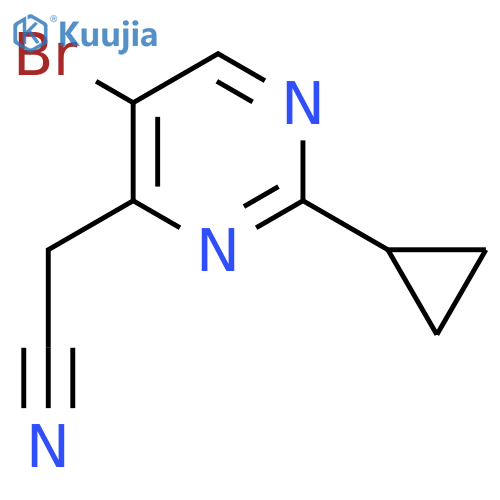 2-(5-bromo-2-cyclopropylpyrimidin-4-yl)acetonitrile structure
