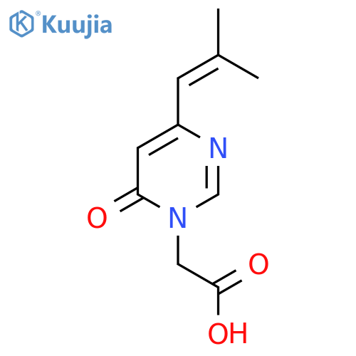 2-(4-(2-methylprop-1-en-1-yl)-6-oxopyrimidin-1(6H)-yl)acetic acid structure
