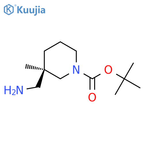 tert-butyl (3R)-3-(aminomethyl)-3-methyl-piperidine-1-carboxylate structure