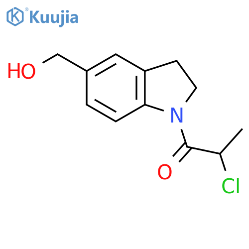 2-Chloro-1-(5-(hydroxymethyl)indolin-1-yl)propan-1-one structure