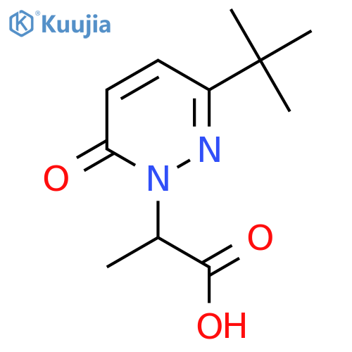 2-(3-Tert-butyl-6-oxo-1,6-dihydropyridazin-1-yl)propanoic acid structure