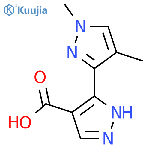 5-(1,4-dimethyl-1H-pyrazol-3-yl)-1H-pyrazole-4-carboxylic acid structure