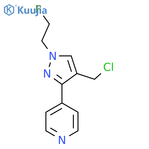 4-(4-(chloromethyl)-1-(2-fluoroethyl)-1H-pyrazol-3-yl)pyridine structure