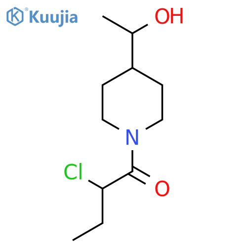 2-Chloro-1-(4-(1-hydroxyethyl)piperidin-1-yl)butan-1-one structure