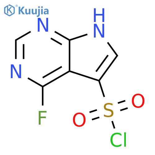 4-fluoro-7H-pyrrolo2,3-dpyrimidine-5-sulfonyl chloride structure