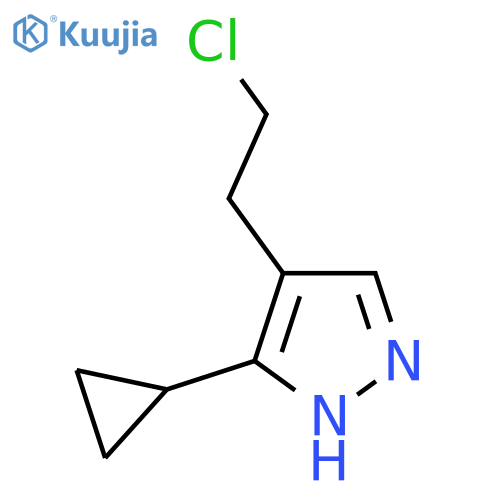 4-(2-chloroethyl)-3-cyclopropyl-1H-pyrazole structure