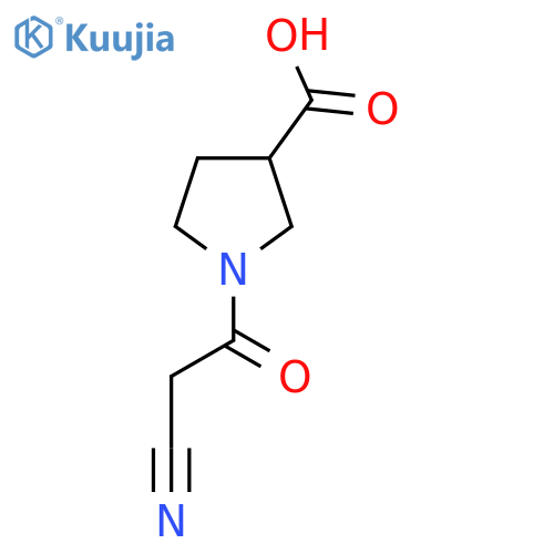 1-(2-Cyanoacetyl)pyrrolidine-3-carboxylic acid structure