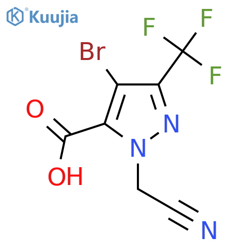 4-Bromo-1-(cyanomethyl)-3-(trifluoromethyl)-1H-pyrazole-5-carboxylic acid structure