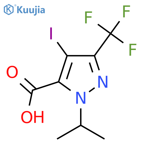 4-iodo-1-isopropyl-3-(trifluoromethyl)-1H-pyrazole-5-carboxylic acid structure