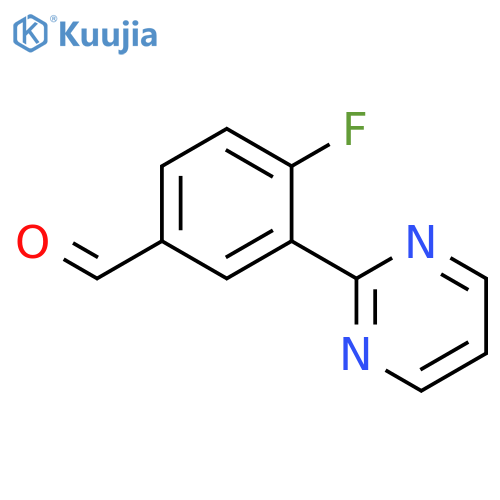 Benzaldehyde, 4-fluoro-3-(2-pyrimidinyl)- structure