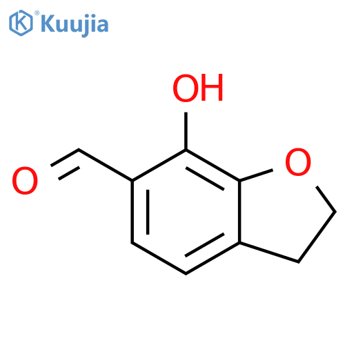 7-hydroxy-2,3-dihydro-1-benzofuran-6-carbaldehyde structure