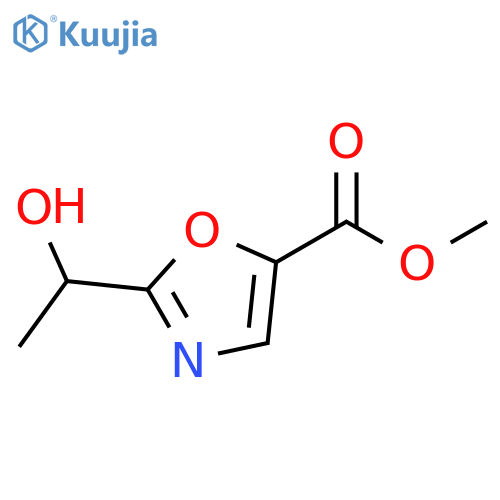 5-Oxazolecarboxylic acid, 2-(1-hydroxyethyl)-, methyl ester structure