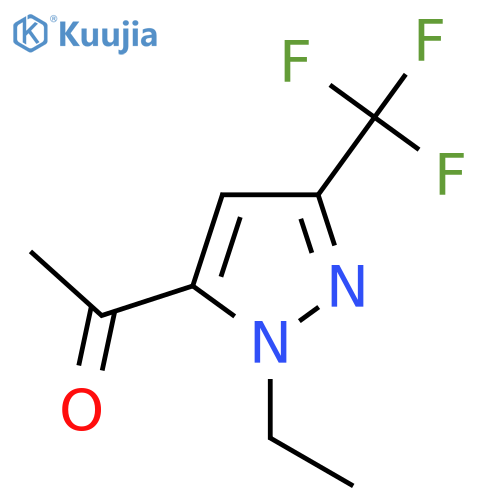 1-1-ethyl-3-(trifluoromethyl)-1H-pyrazol-5-ylethan-1-one structure