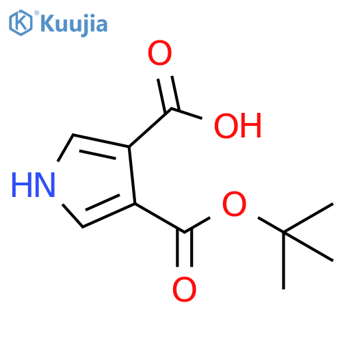 4-(tert-butoxy)carbonyl-1H-pyrrole-3-carboxylic acid structure