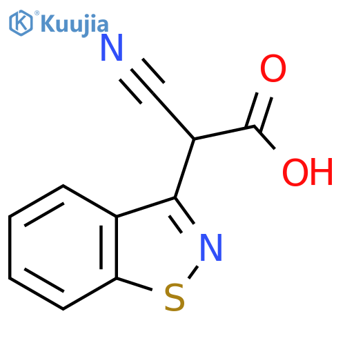 2-(1,2-benzothiazol-3-yl)-2-cyanoacetic acid structure