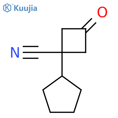 1-cyclopentyl-3-oxocyclobutane-1-carbonitrile structure