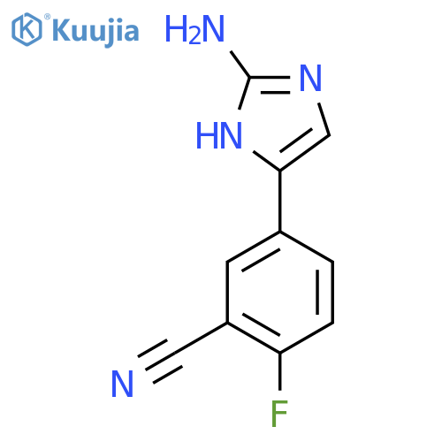 5-(2-amino-1H-imidazol-5-yl)-2-fluorobenzonitrile structure