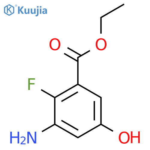 Ethyl 3-amino-2-fluoro-5-hydroxybenzoate structure
