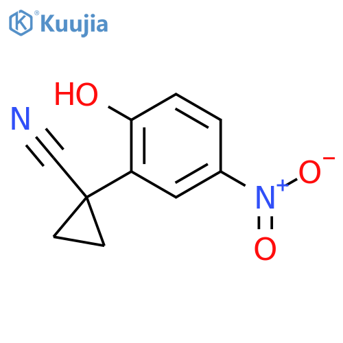 1-(2-hydroxy-5-nitrophenyl)cyclopropane-1-carbonitrile structure