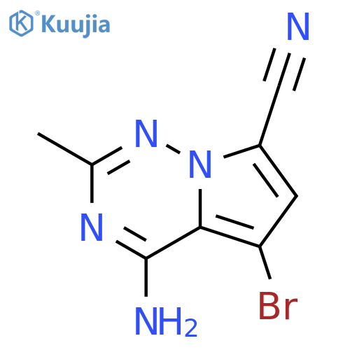 4-amino-5-bromo-2-methylpyrrolo[2,1-f][1,2,4]triazine-7-carbonitrile structure