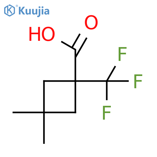 3,3-Dimethyl-1-(trifluoromethyl)cyclobutane-1-carboxylic acid structure