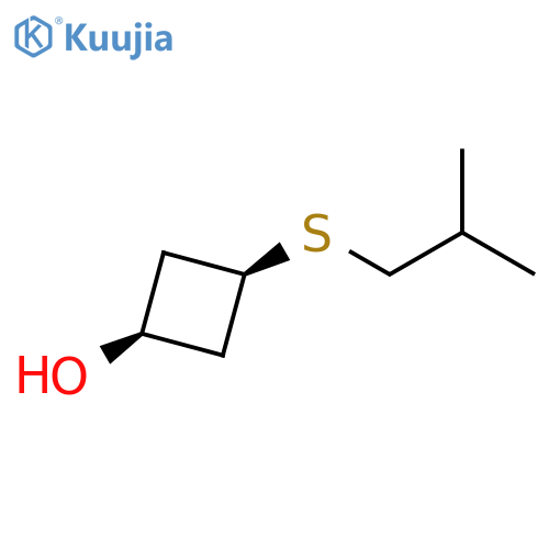 Cyclobutanol, 3-[(2-methylpropyl)thio]-, cis- structure