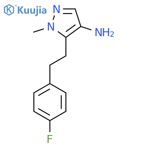5-2-(4-fluorophenyl)ethyl-1-methyl-1H-pyrazol-4-amine structure