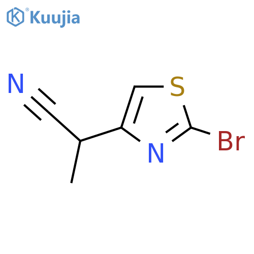 2-(2-bromo-1,3-thiazol-4-yl)propanenitrile structure