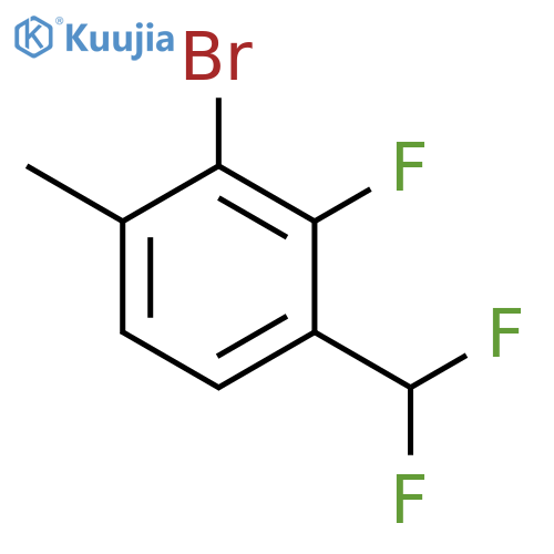 Benzene, 2-bromo-4-(difluoromethyl)-3-fluoro-1-methyl- structure