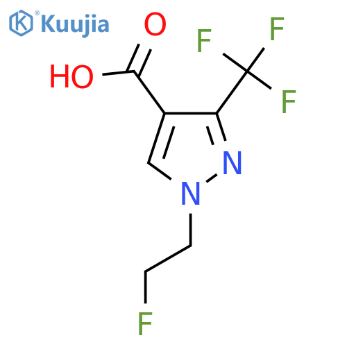 1-(2-fluoroethyl)-3-(trifluoromethyl)-1H-pyrazole-4-carboxylic acid structure
