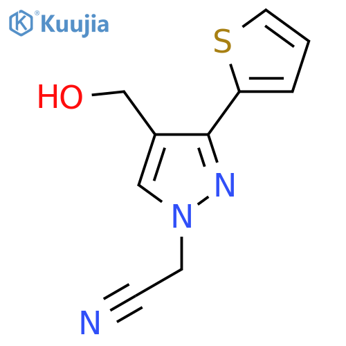 2-(4-(hydroxymethyl)-3-(thiophen-2-yl)-1H-pyrazol-1-yl)acetonitrile structure