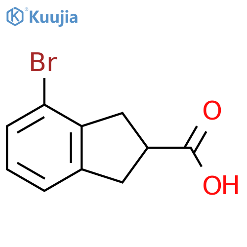 4-Bromo-2,3-dihydro-1H-indene-2-carboxylic acid structure
