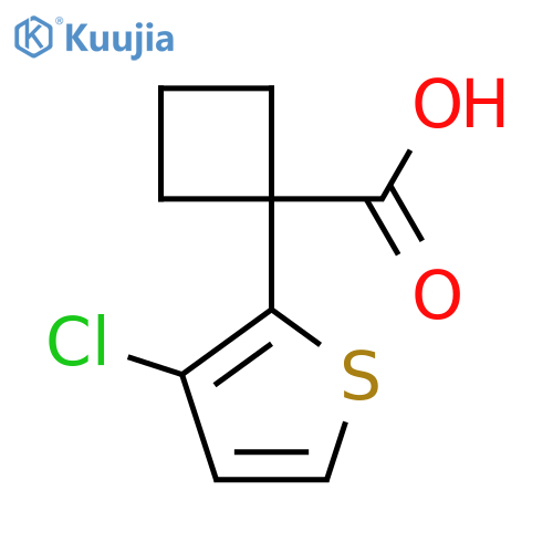 1-(3-chlorothiophen-2-yl)cyclobutane-1-carboxylic acid structure