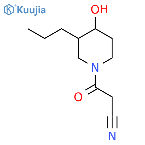 3-(4-Hydroxy-3-propylpiperidin-1-yl)-3-oxopropanenitrile structure