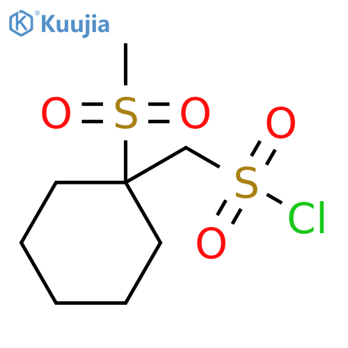 (1-methanesulfonylcyclohexyl)methanesulfonyl chloride structure