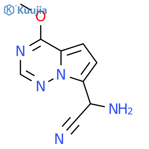2-amino-2-{4-methoxypyrrolo[2,1-f][1,2,4]triazin-7-yl}acetonitrile structure