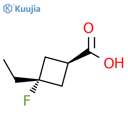cis-3-ethyl-3-fluorocyclobutane-1-carboxylic acid structure