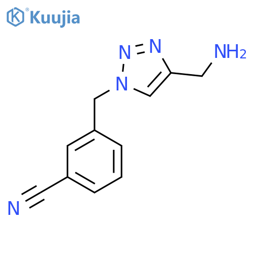 3-((4-(Aminomethyl)-1H-1,2,3-triazol-1-yl)methyl)benzonitrile structure