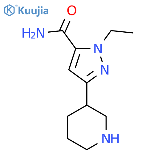 1-ethyl-3-(piperidin-3-yl)-1H-pyrazole-5-carboxamide structure