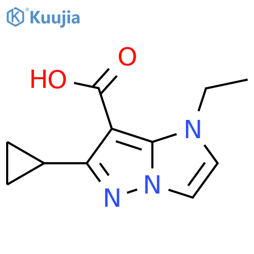 6-cyclopropyl-1-ethyl-1H-imidazo[1,2-b]pyrazole-7-carboxylic acid structure