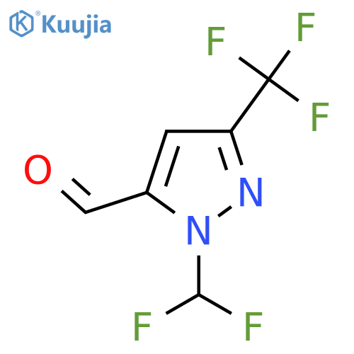 1-(difluoromethyl)-3-(trifluoromethyl)-1H-pyrazole-5-carbaldehyde structure
