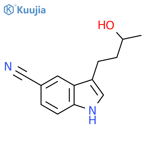 1H-Indole-5-carbonitrile, 3-(3-hydroxybutyl)- structure