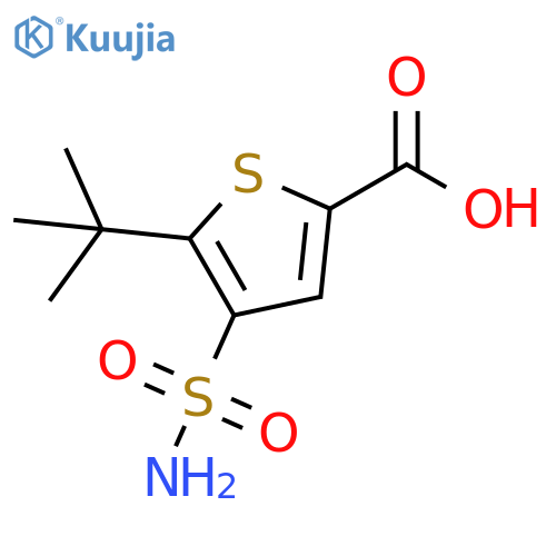 5-tert-butyl-4-sulfamoylthiophene-2-carboxylic acid structure