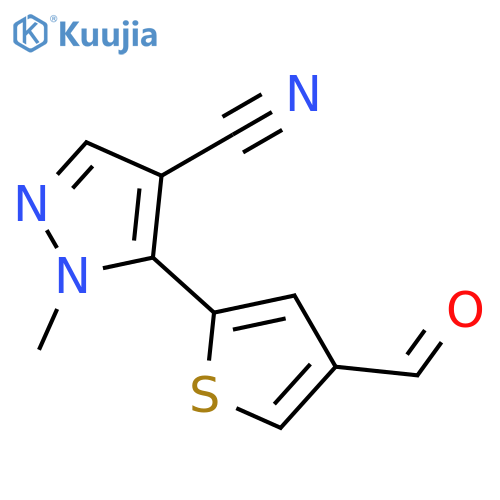 5-(4-formylthiophen-2-yl)-1-methyl-1H-pyrazole-4-carbonitrile structure